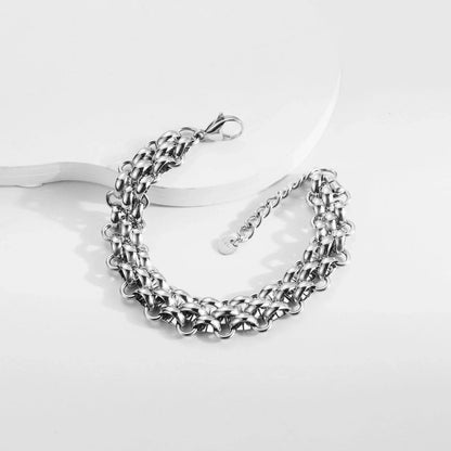 3 Pieces Elegant Vintage Style Heart Shape Lock 304 Stainless Steel Baroque Pearls 18K Gold Plated Bracelets In Bulk