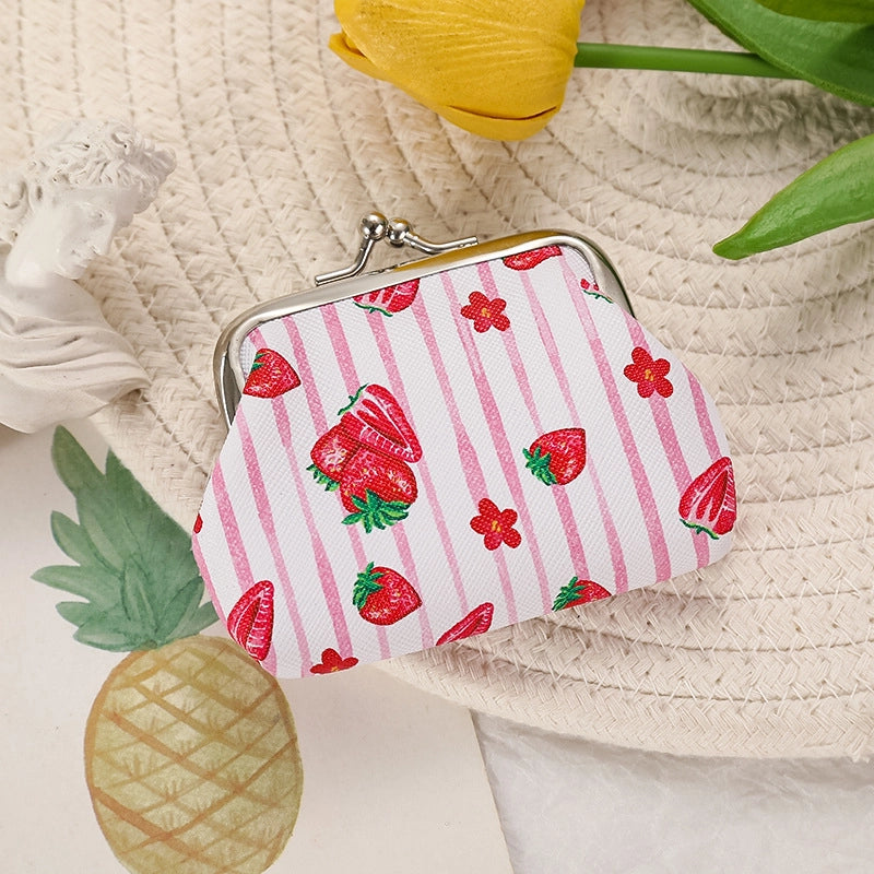 Women's Plant Pu Leather Buckle Kids Wallets