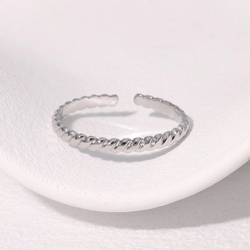 IG Style Modern Style Minimalist Geometric 304 Stainless Steel 18K Gold Plated Open Rings