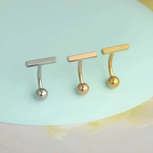 1 Piece Belly Rings Minimalist Classic Style Solid Color 304 Stainless Steel Plating Belly Rings