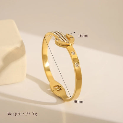 Retro Exaggerated Classic Style Cross Snake 304 Stainless Steel 18K Gold Plated Bangle In Bulk