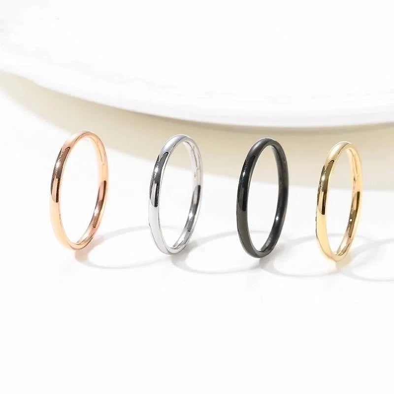12 Pieces Titanium Steel 16K Gold Plated White Gold Plated Gold Plated Minimalist Polishing Round No Inlaid