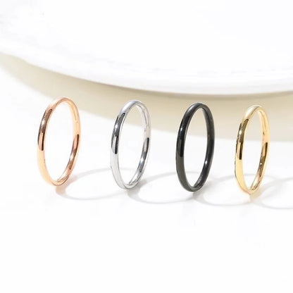 12 Pieces Titanium Steel 16K Gold Plated White Gold Plated Gold Plated Minimalist Polishing Round No Inlaid