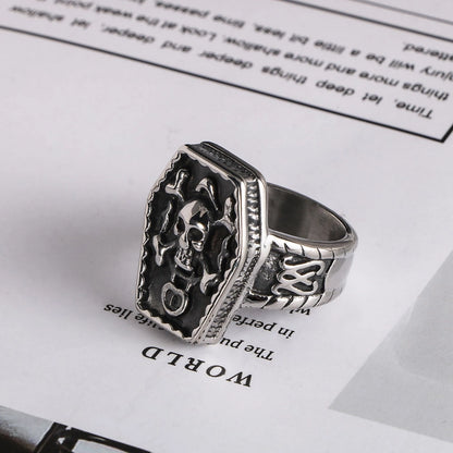 Retro Funny Punk Eye Skull 304 Stainless Steel Polishing Halloween Men's Rings