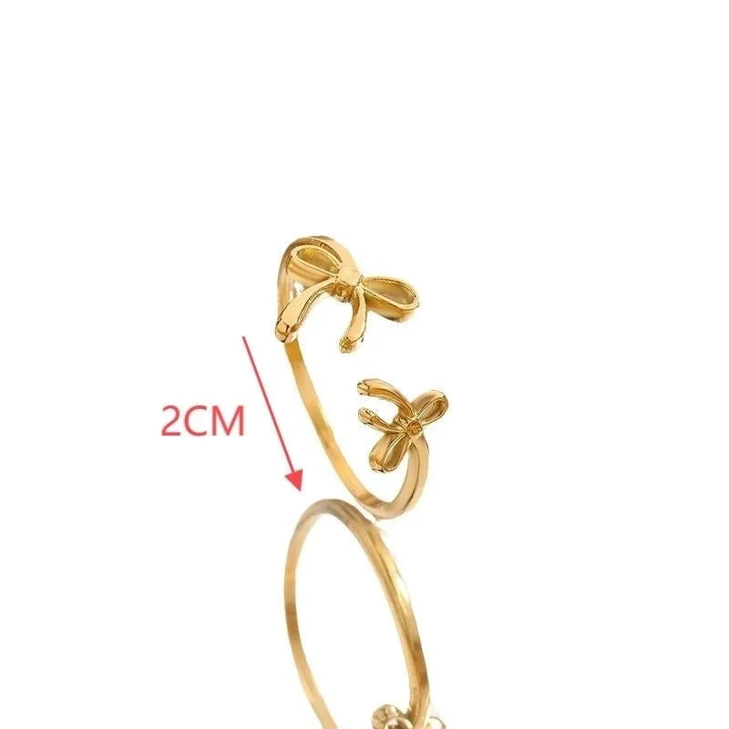 Titanium Steel Vacuum Electroplating Style Double Layer Simple Bracelet Adjustable Ring All-Matching Women\'s Jewelry