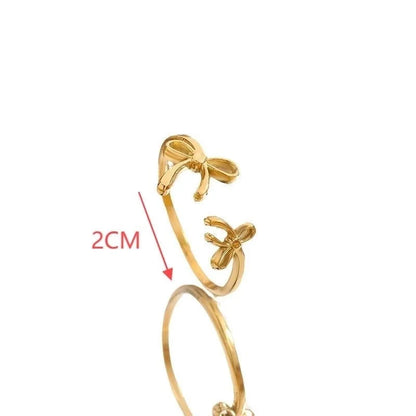 Titanium Steel Vacuum Electroplating Style Double Layer Simple Bracelet Adjustable Ring All-Matching Women\'s Jewelry