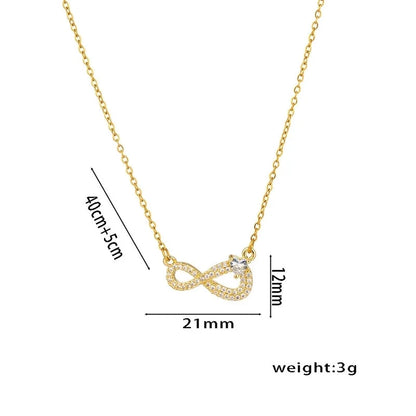 Elegant Infinity Titanium Steel Pendant Necklace