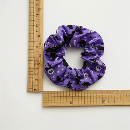 Halloween Funny Women's Skull Satin Handmade Hair Tie