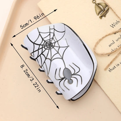 Halloween Cute Funny Women's Pumpkin Spider Web Acetic Acid Sheets Stoving Varnish Hair Claws