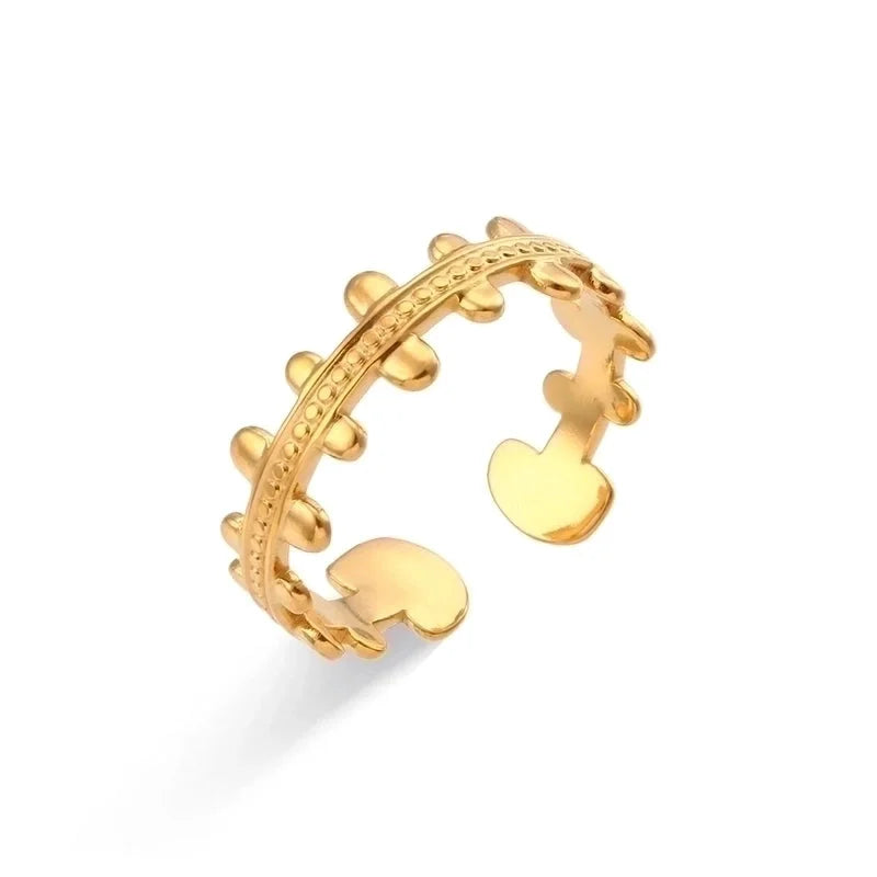 Fashion Geometric 304 Stainless Steel 18K Gold Plated Plating Open Ring