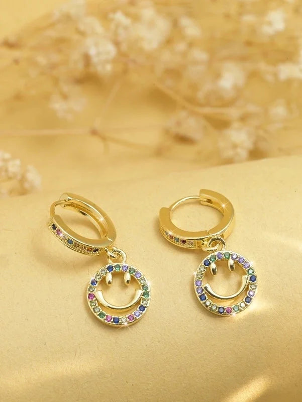 1 Pair Elegant Minimalist Cross Life Tree Plating Copper Zircon Drop Earrings