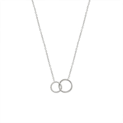 Minimalist Commute Double Ring Titanium Steel 18K Gold Plated Plating Bracelets Necklace