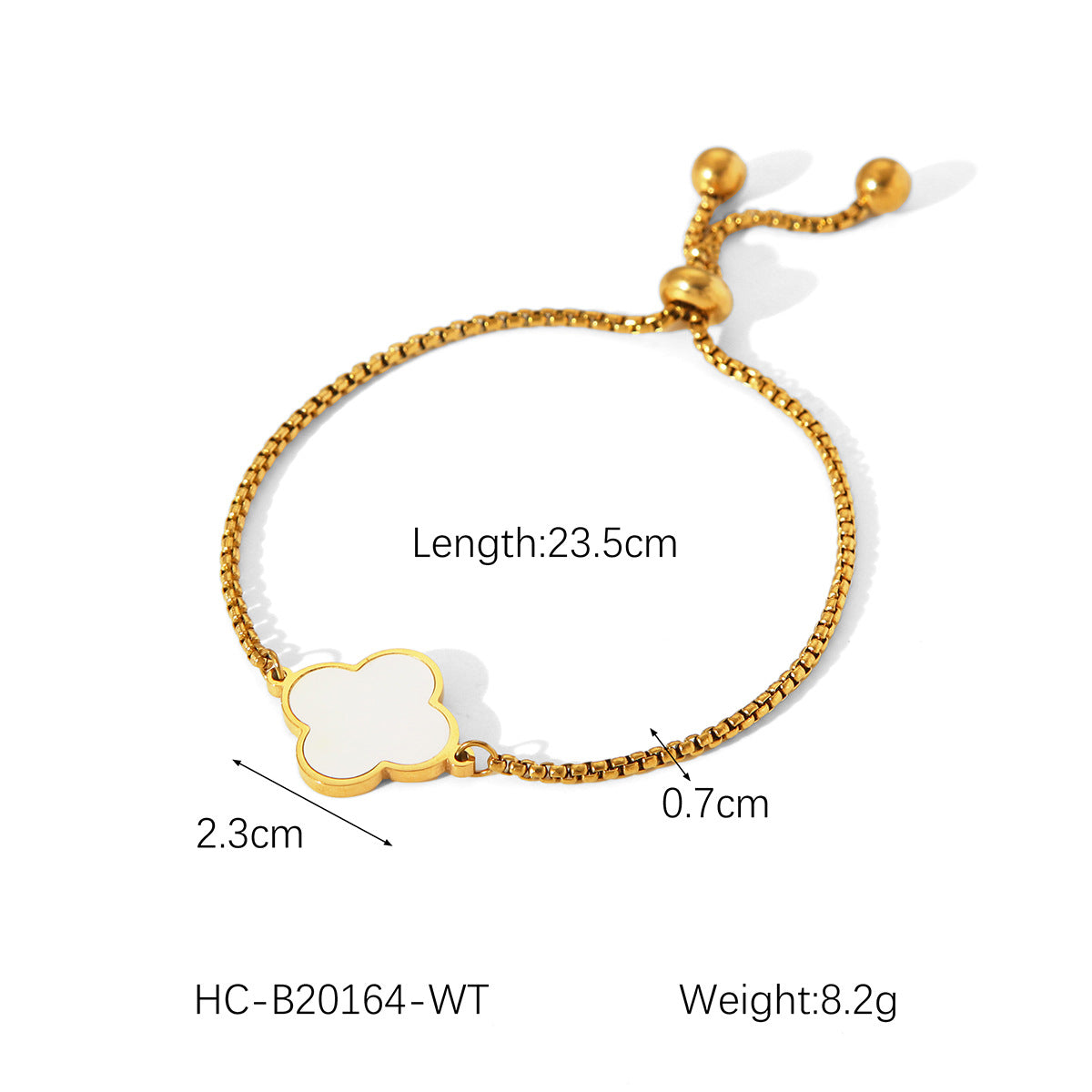 IG Style Women Chain Four-leaf Clover Flower Geometric Stainless Steel Electroplating Bracelets
