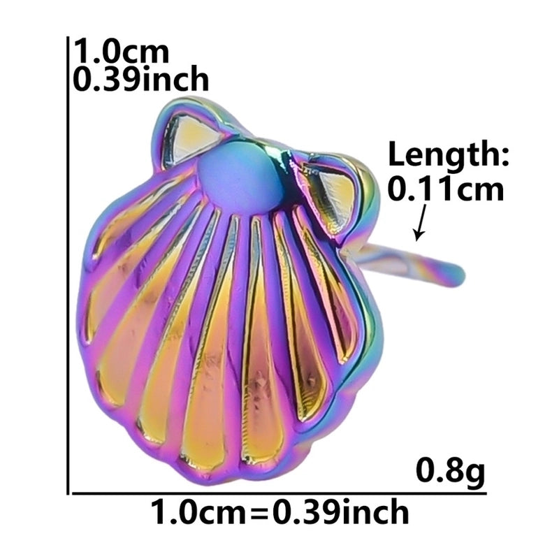 1 Pair Minimalist Round Star Plating 304 Stainless Steel 18K Gold Plated Ear Studs