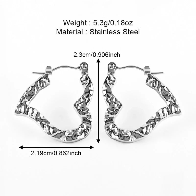 1 Pair Casual Minimalist U Shape Heart Shape Solid Color Polishing 304 Stainless Steel Earrings