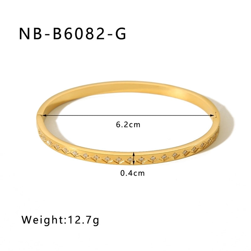 IG Style Minimalist Geometric 304 Stainless Steel Bangle In Bulk
