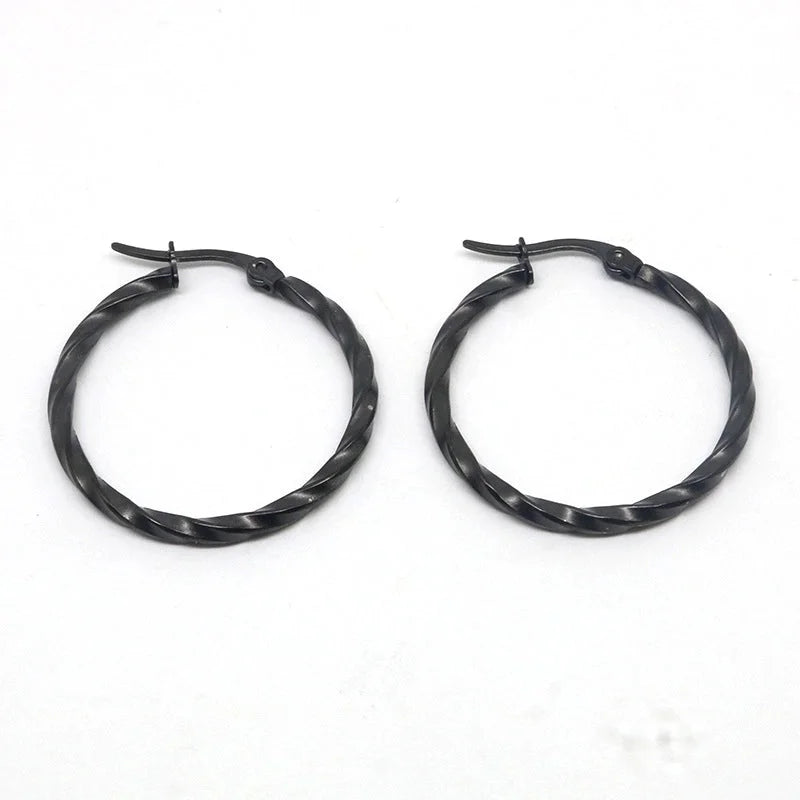 1 Pair Minimalist Commute Geometric Polishing Plating Titanium Steel Earrings