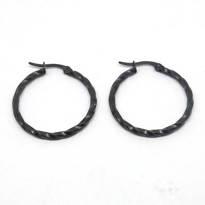 1 Pair Minimalist Commute Geometric Polishing Plating Titanium Steel Earrings