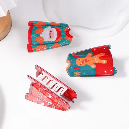 Christmas Cute IG Style Women's Santa Claus Snowman Elk PVC Hair Claws