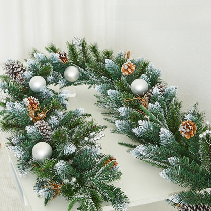 Christmas Decorative Dense Flocked Snowflake Vine Hotel Mall Window Display Doorway Stair Handrail Arrangement