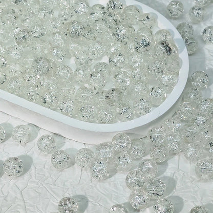 50 PCS/Package Diameter 10mm Diameter 8mm Glass Crackle Glass Beads Round Jewelry Accessories