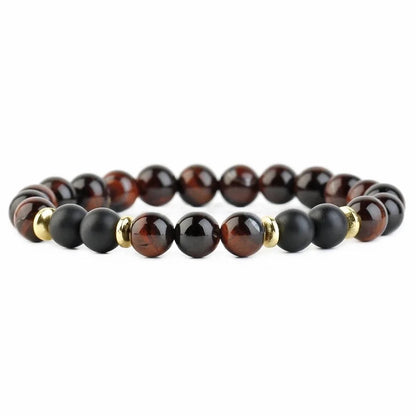 Retro Round Natural Stone Beaded Bracelets 1 Piece