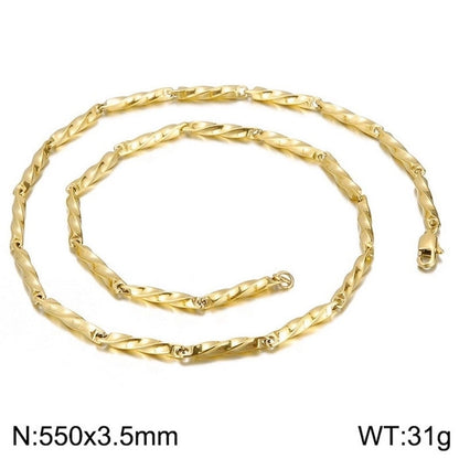 Minimalist Solid Color Stainless Steel 18K Gold Plated Plating Bracelets Necklace