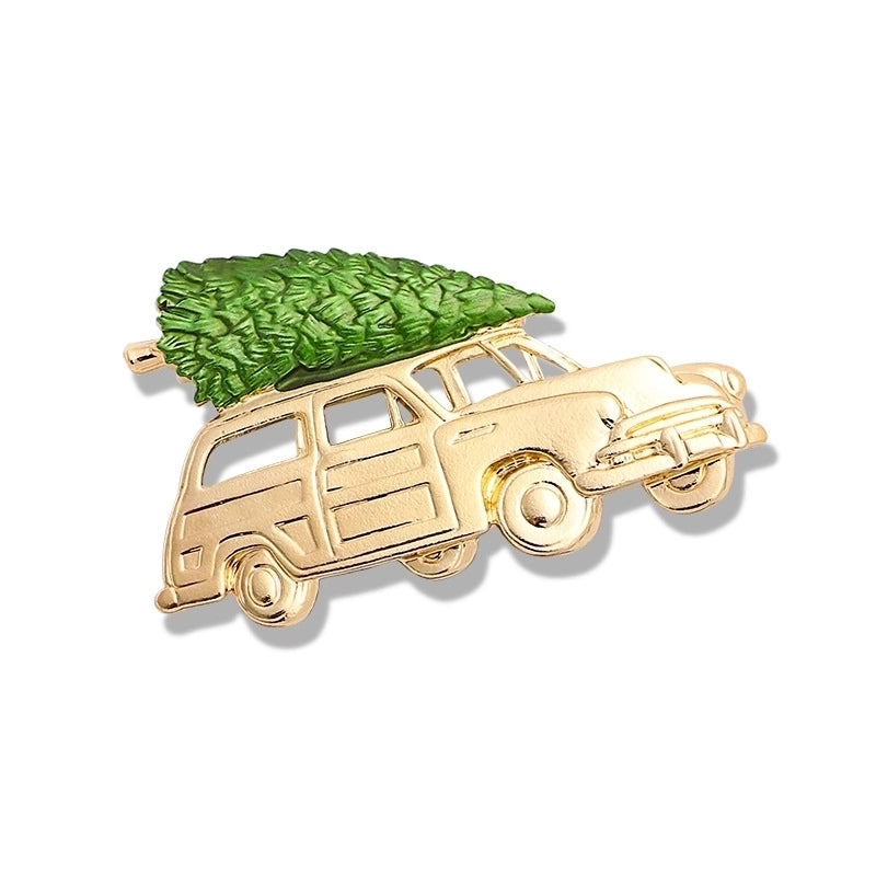 2 Pieces Ethnic Style Pin Christmas Tree Letter Wreath Imitation Pearl Alloy Rhinestone Enamel Unisex Brooches