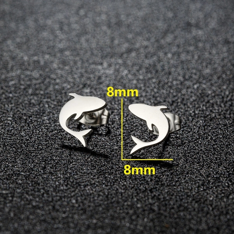 1 Pair IG Style Modern Style Sweet Mermaid Apple Strawberry Polishing Plating 304 Stainless Steel 18K Gold Plated Ear Studs