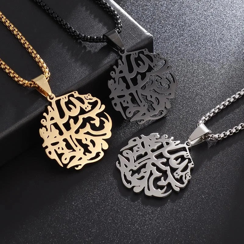 Hip-Hop Retro Geometric Life Tree Titanium Steel Plating Unisex Pendant Necklace