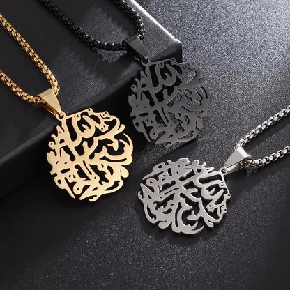 Hip-Hop Retro Geometric Life Tree Titanium Steel Plating Unisex Pendant Necklace