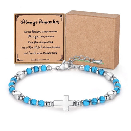 Minimalist Classic Style Round 304 Stainless Steel Natural Stone Bracelets In Bulk