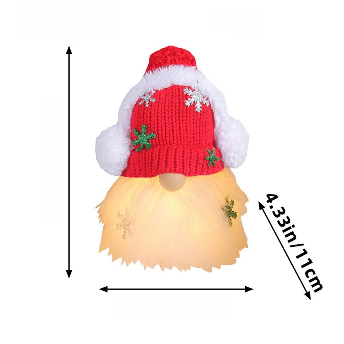 Christmas Decoration Christmas Sequin Lighted Rudolph Doll Christmas Glowing Faceless Gnome Doll Ornament