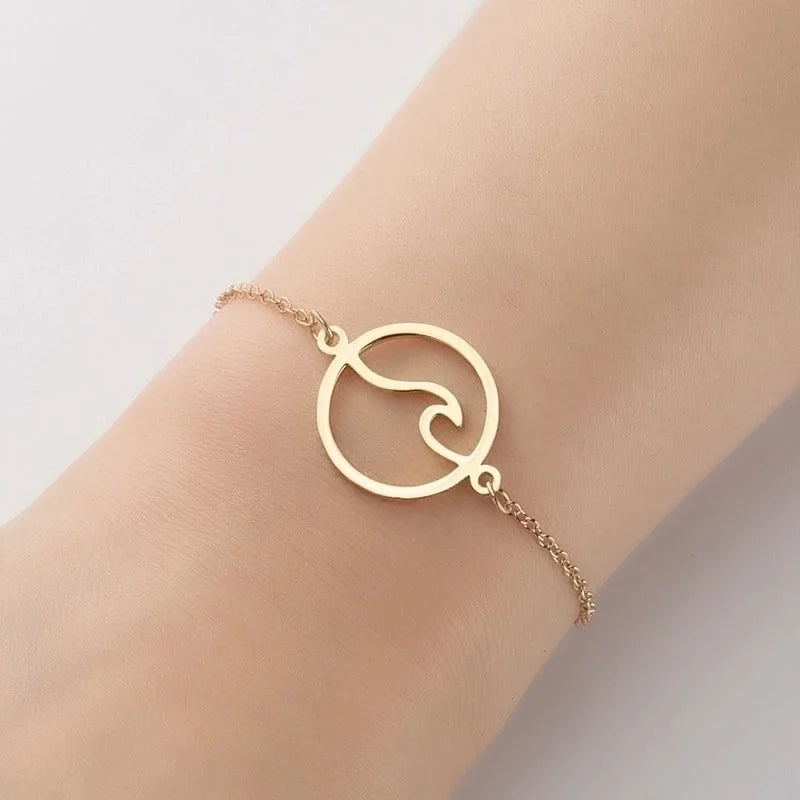 Stainless Steel Lady Minimalist Plating Letter Lightning Cross Bracelets