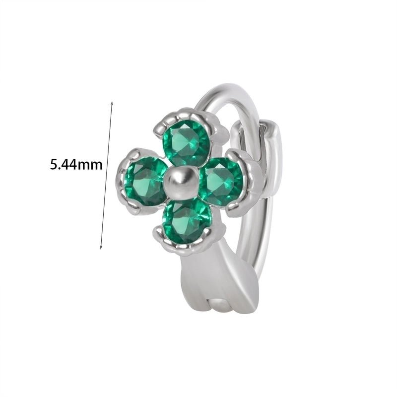 1 Piece Elegant Flower Butterfly Inlay Copper Rhinestones Zircon Earrings