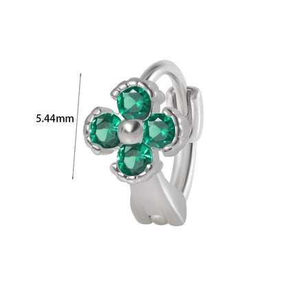 1 Piece Elegant Flower Butterfly Inlay Copper Rhinestones Zircon Earrings