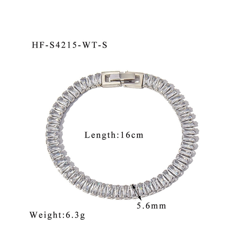 Retro Solid Color 304 Stainless Steel Zircon Bracelets In Bulk