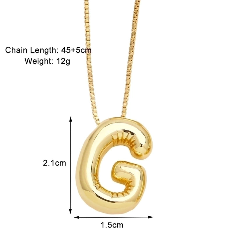 Minimalist Letter Copper Plating 18k Gold Plated Necklace Pendant