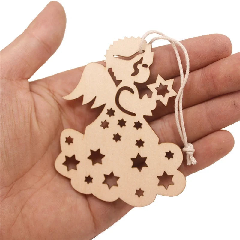 Wooden Crafts Creative Hollow Carving Christmas Tree Pendant Home Decoration Handmade DIY Holiday Decoration Props