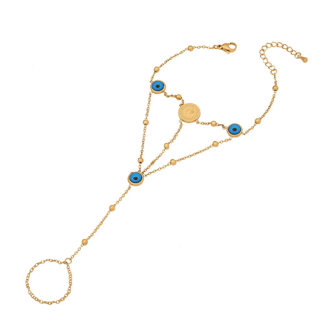 Women Expressive Eye Heart Stainless Steel Electroplating Bracelets