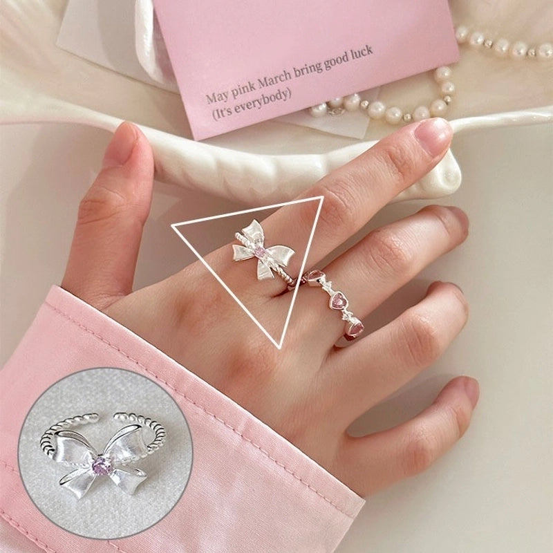 Vintage Style Bow Knot Copper Plating Open Rings