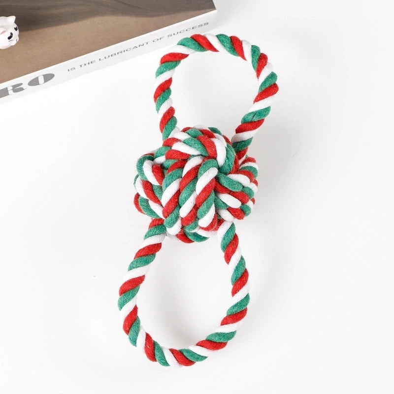Cute Cotton Rope Christmas Infinite Twist Pet Toys