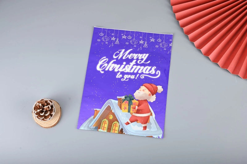 Cross-border New Christmas Gift Bag Santa Claus Drawstring Bag Aluminum Foil Bag Candy Packaging Bag Gift Bag