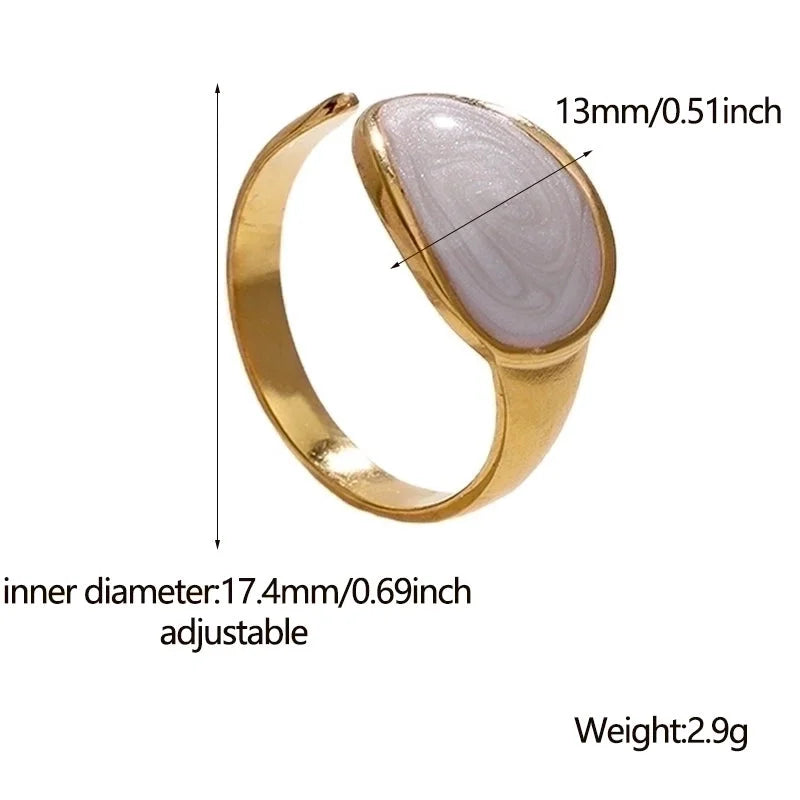 Fashion Geometric 304 Stainless Steel 18K Gold Plated Plating Open Ring