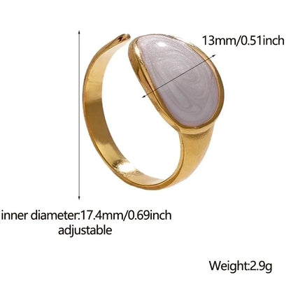Fashion Geometric 304 Stainless Steel 18K Gold Plated Plating Open Ring