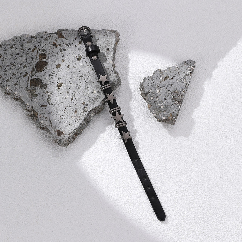 Casual Punk Cool Style Leaf Skull Pu Leather Alloy Halloween Men's Bracelets