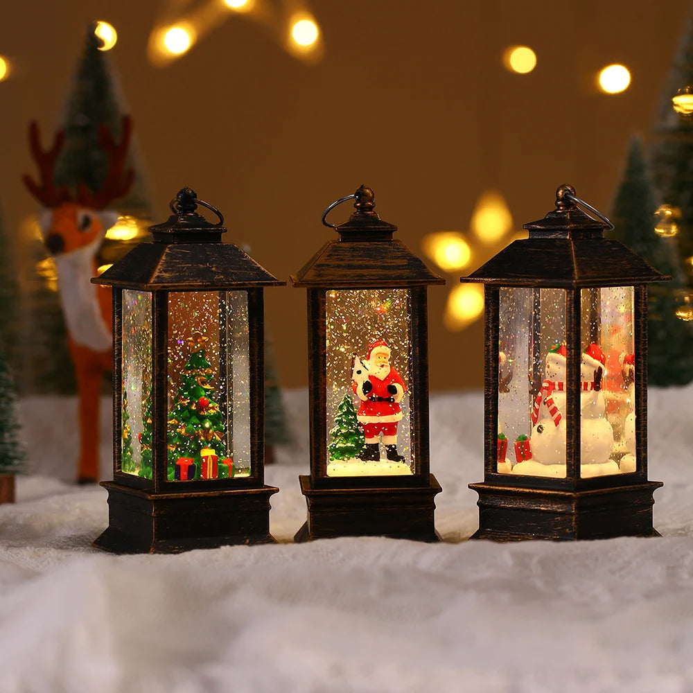 Christmas Decoration Small Oil Lamp Interior Scene Wind Lamp Christmas Small Wind Lamp Night Light Handheld Led Electronic Lamp