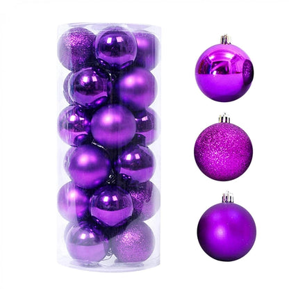 Factory In Stock 24Pcs Christmas Plastic Colored Ball Barrel Shopping Mall Holiday Party Pendant Christmas Tree