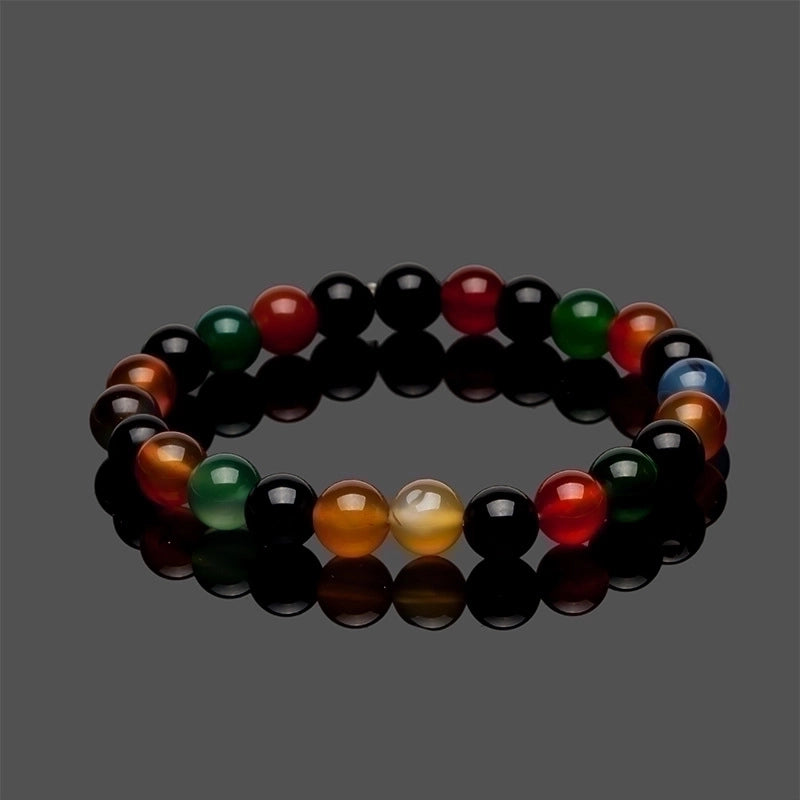 2 Pieces Natural Volcanic Stone Bracelet White Turquoise Jadeite Yellow Tiger Eye Beaded Bracelet