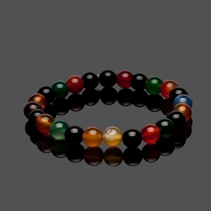 2 Pieces Natural Volcanic Stone Bracelet White Turquoise Jadeite Yellow Tiger Eye Beaded Bracelet